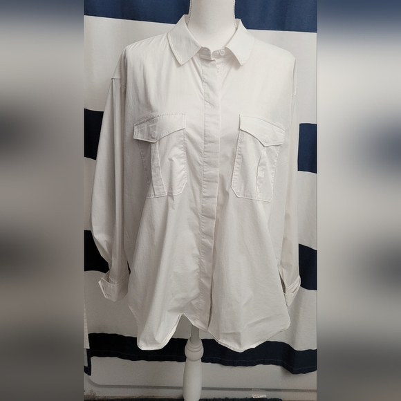 Good American Tops - Good American Classic White Button Up Shirt/Blouse | Size 4
